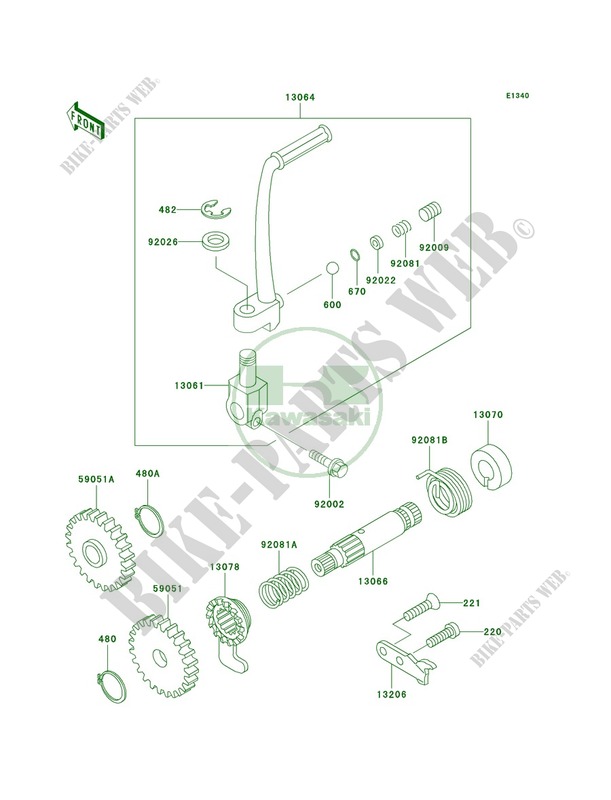 Kickstarter Mechanism для Kawasaki KX60 2001